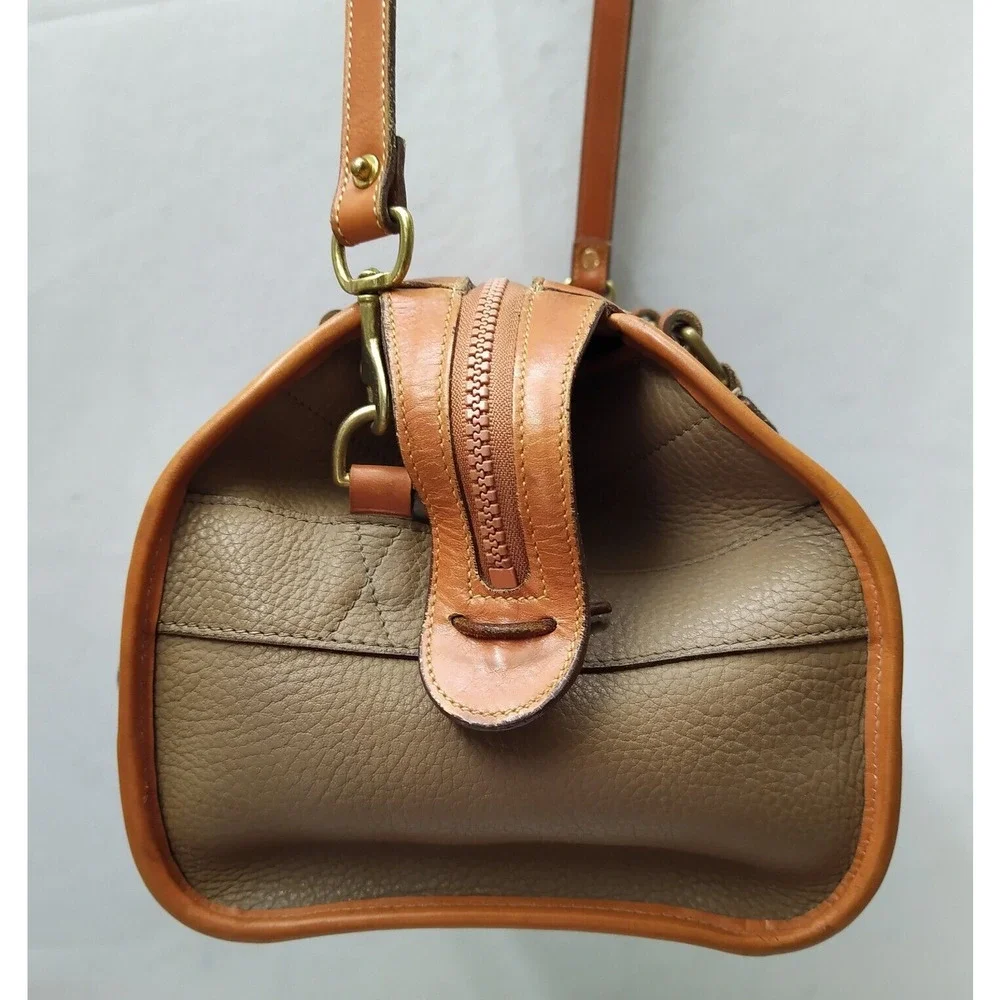 Dooney & Bourke Taupe Tan Pebbled Leather Doctor Satchel Bag - VTG Made in USA